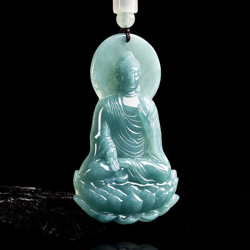 Women Accessories To Gift - Collier pendentif Bouddha en jadéite birmane