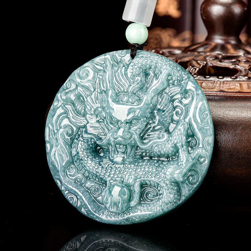 Women Accessories To Gift - Collier pendentif dragon en jadéite birmane,