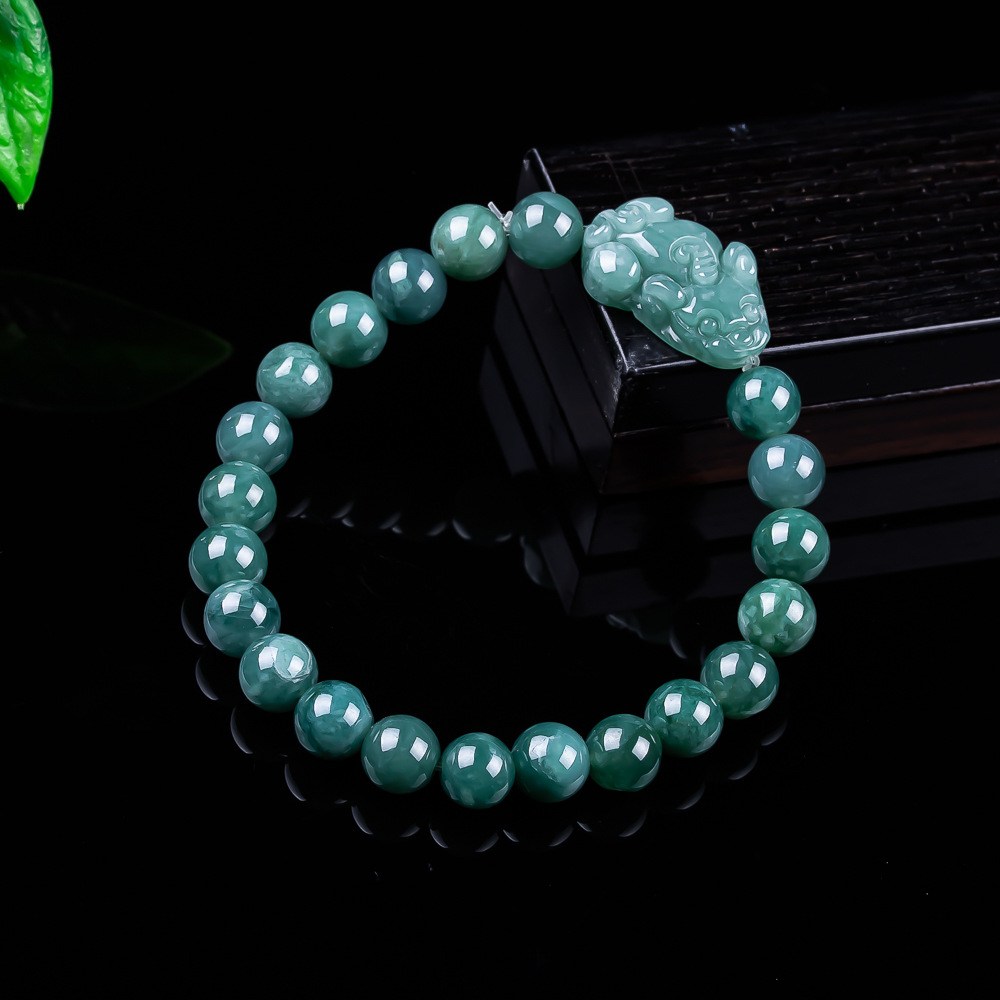 Women Accessories To Gift - Bracelet Pixiu en jadéite birmane naturelle,