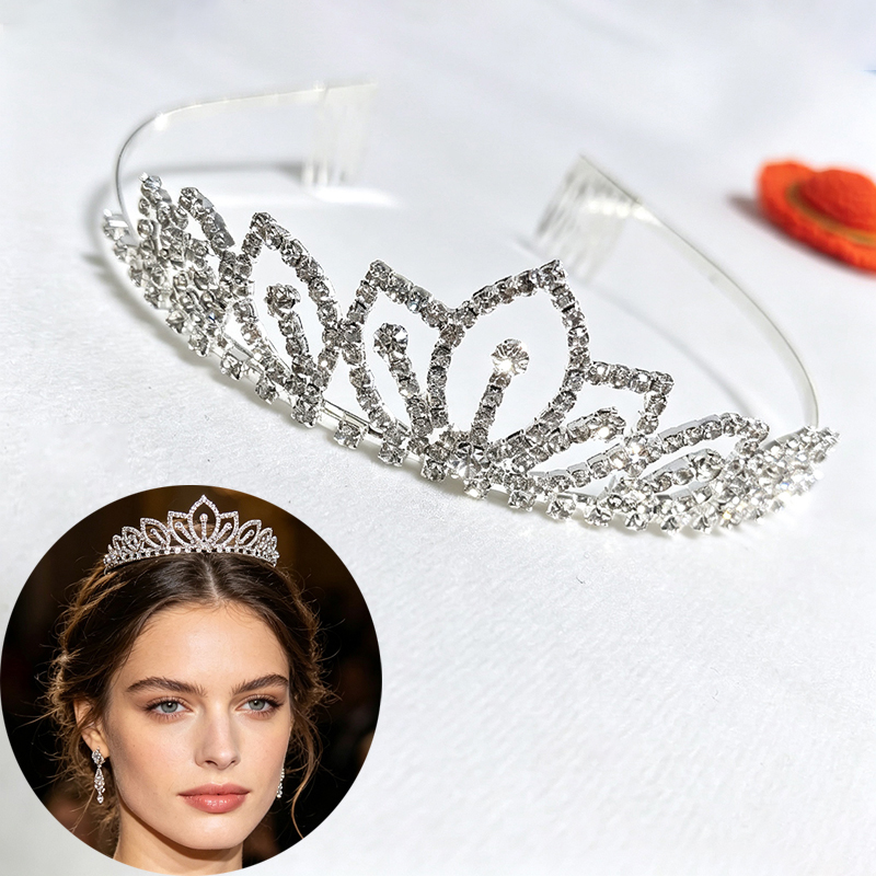 Women Accessories To Gift - Couronne de mariée en strass scintillants