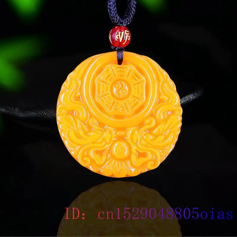 Women'S Yellow Accessories - Pendentif Dragon Jade jaune pour hommes,