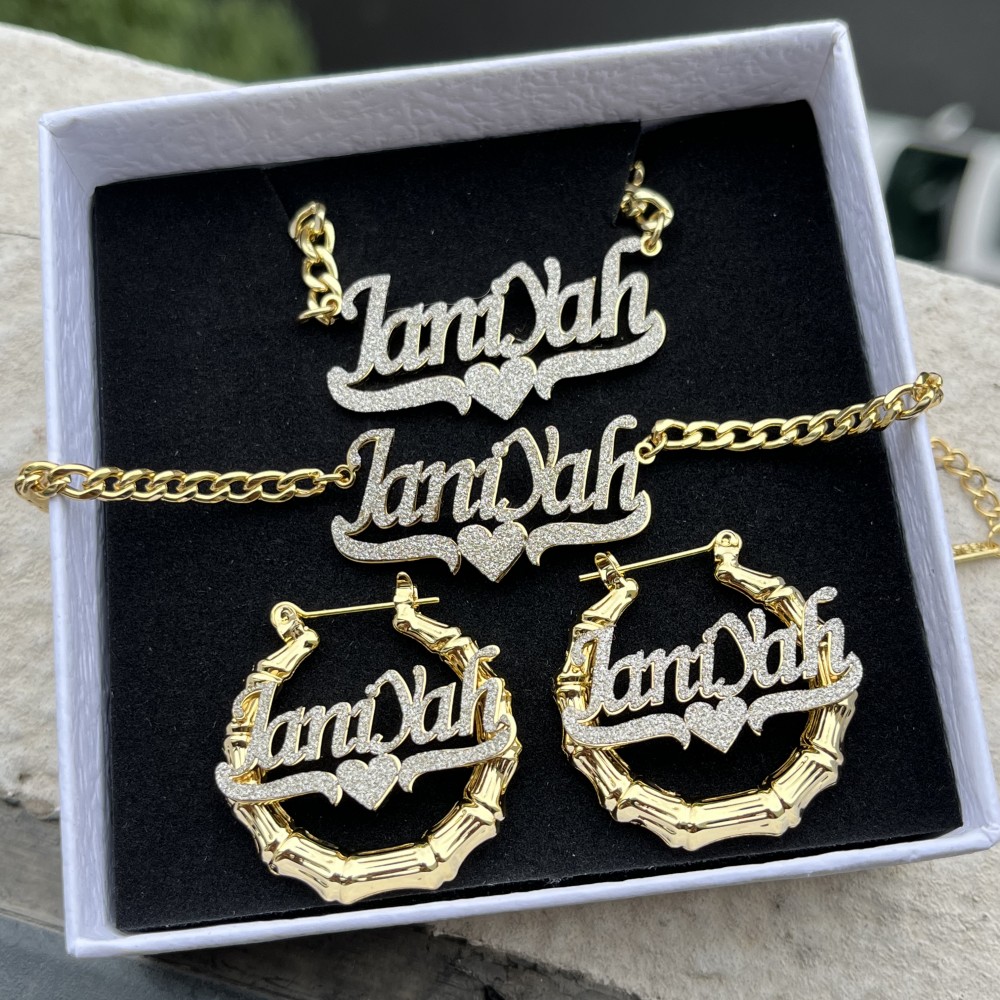 Women Accessories Gift Set - DUOYING-Ensemble collier personnalisé en bambou, bijoux