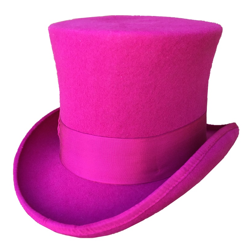 Women'S Victorian Era Accessories - Rose rose femmes chapeau haut-de-forme victorien